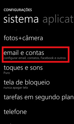 Email e Contas